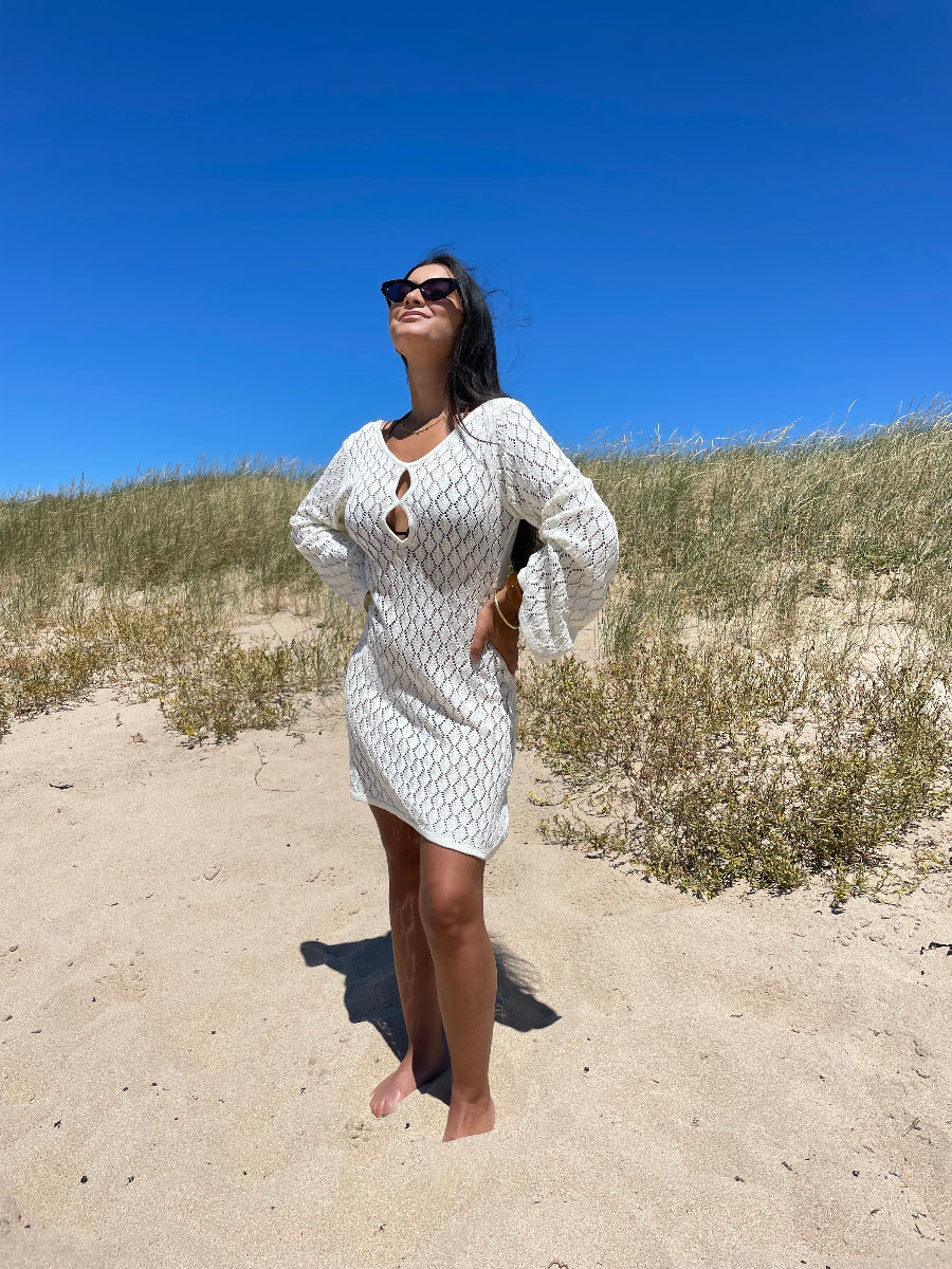 Robe crochet crème