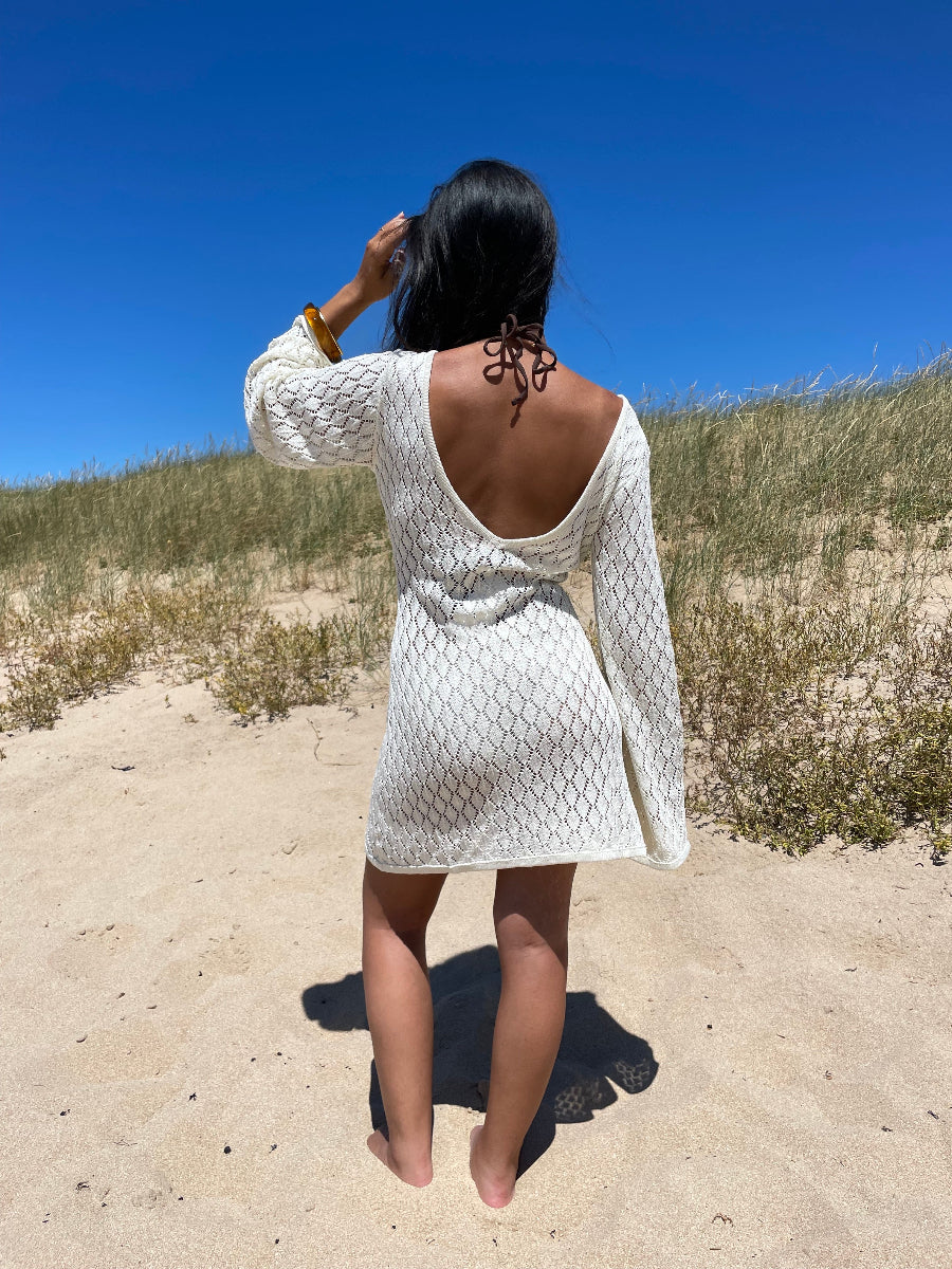 Robe crochet crème