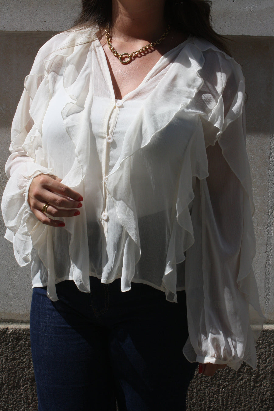 Blouse fluide écrue