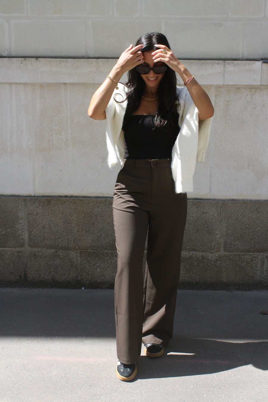 Pantalon droit marron