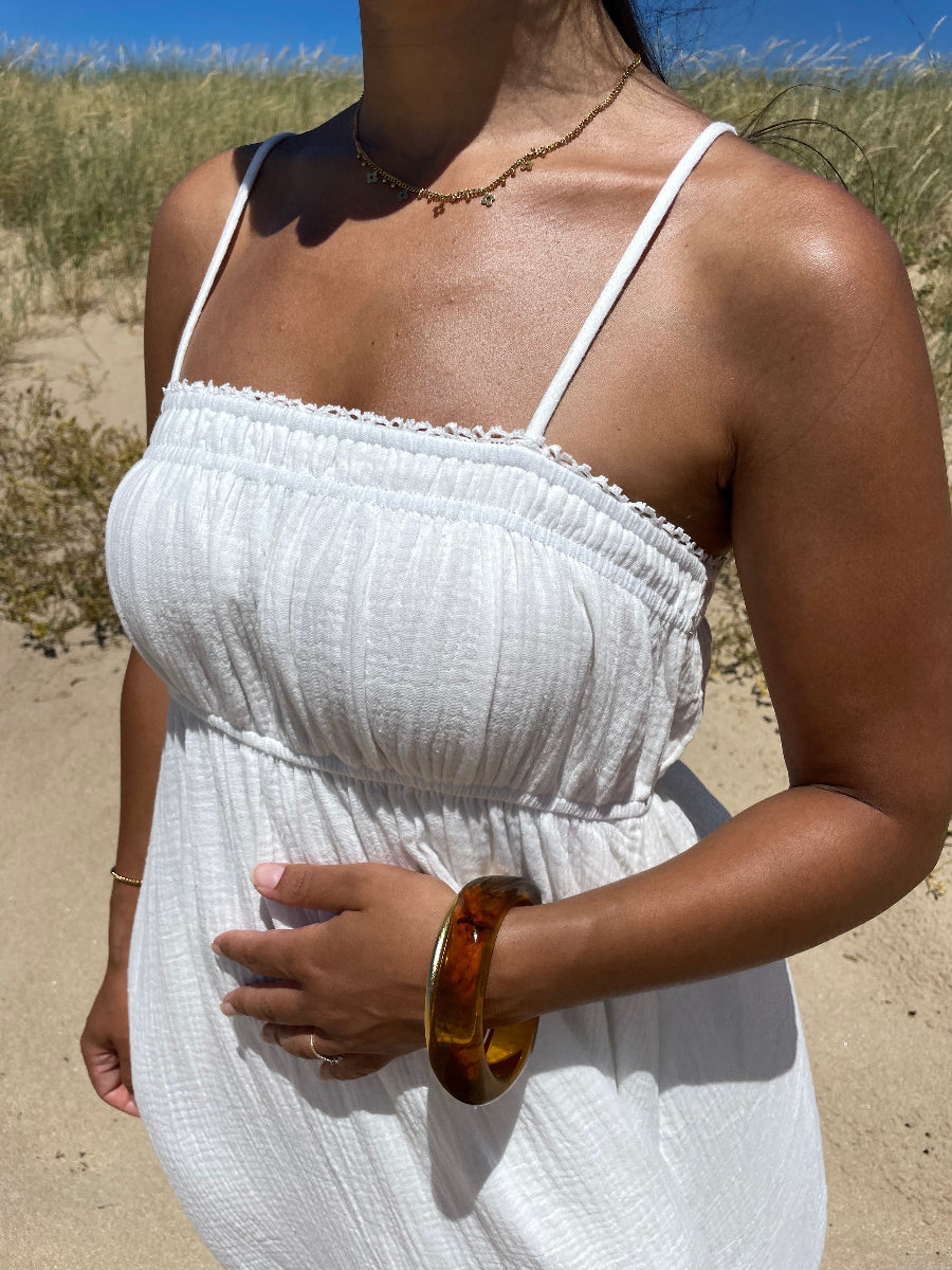 Robe gaz de coton blanche