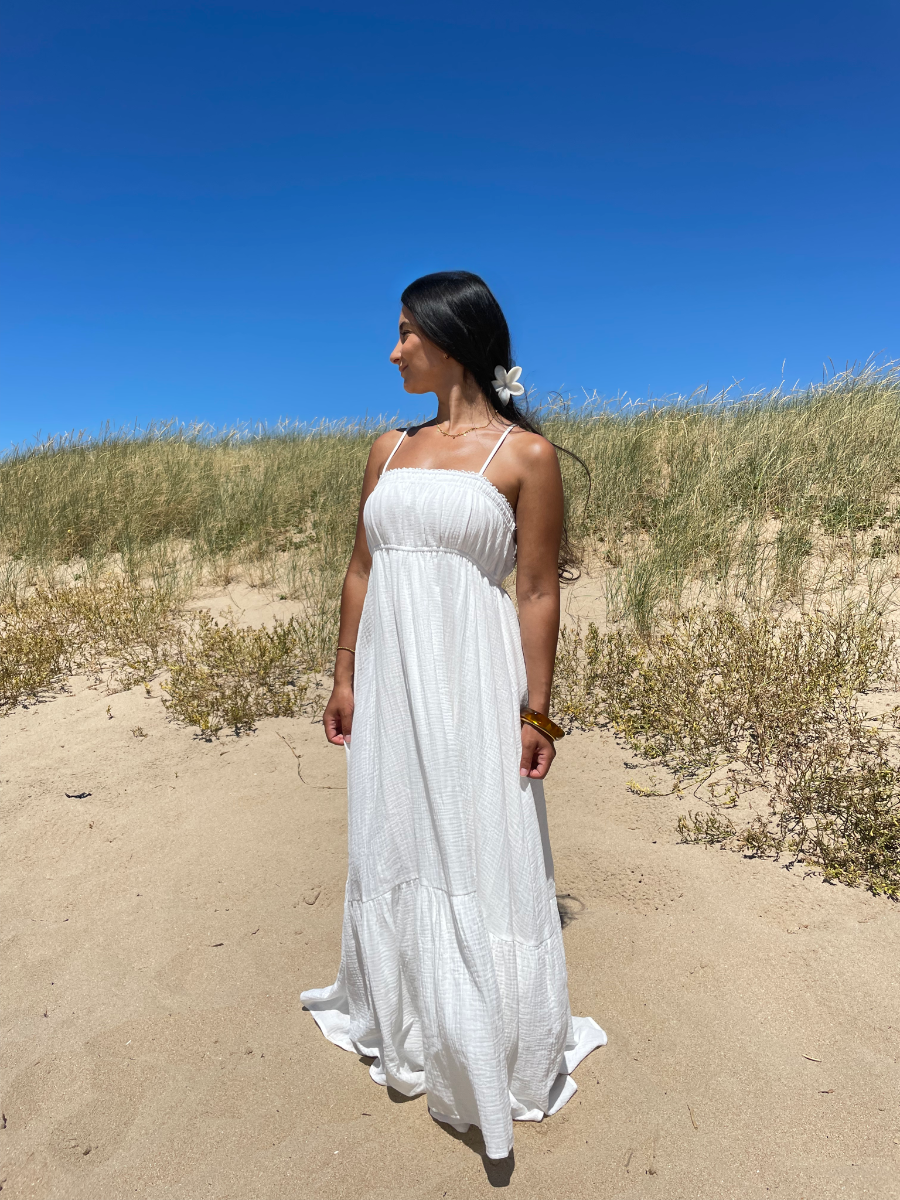 Robe gaz de coton blanche