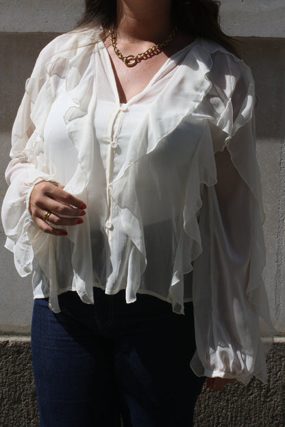 Blouse fluide écrue