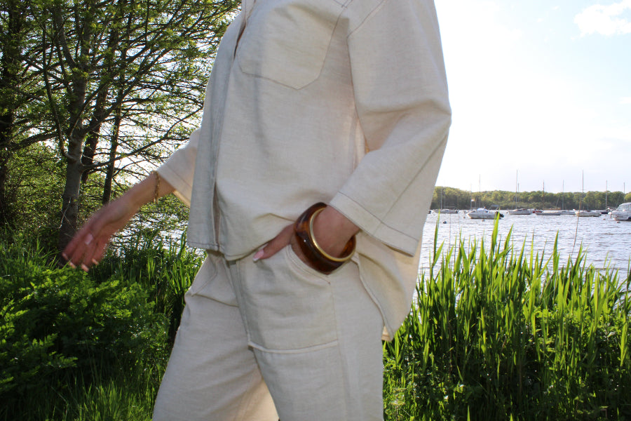 Ensemble en lin beige