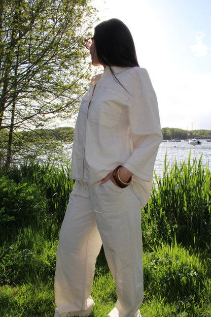 Ensemble en lin beige
