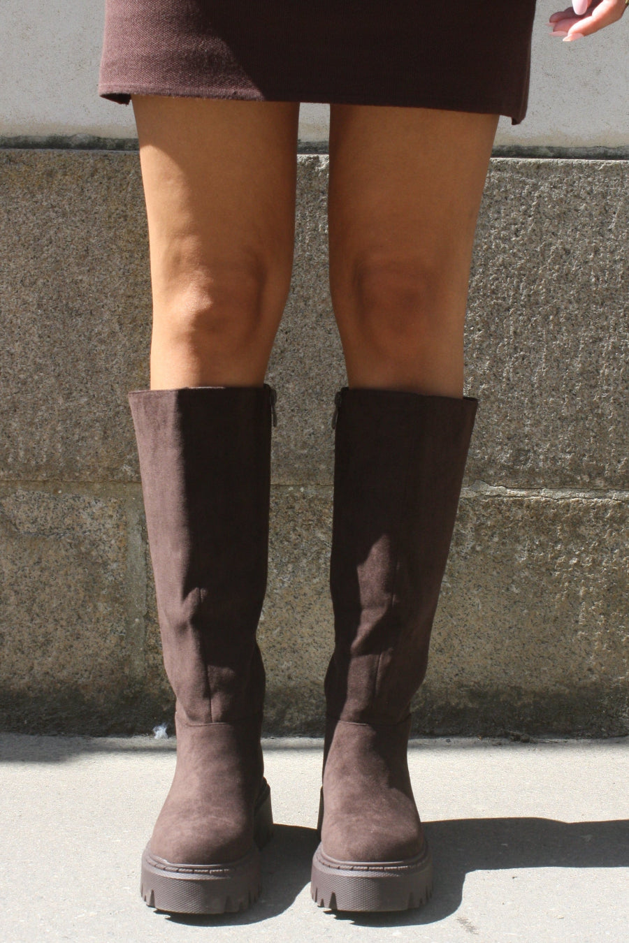 Bottes effet daim marron