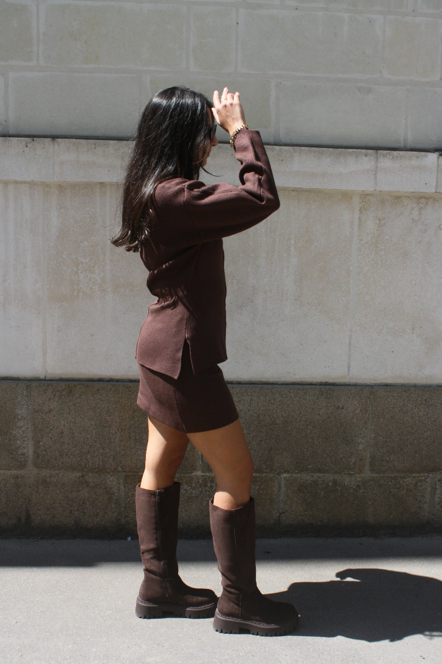 Bottes effet daim marron