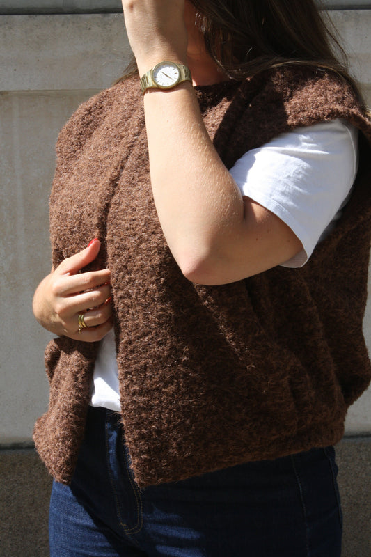 Veste sans manches marron