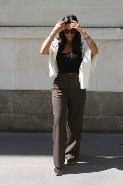Pantalon droit marron