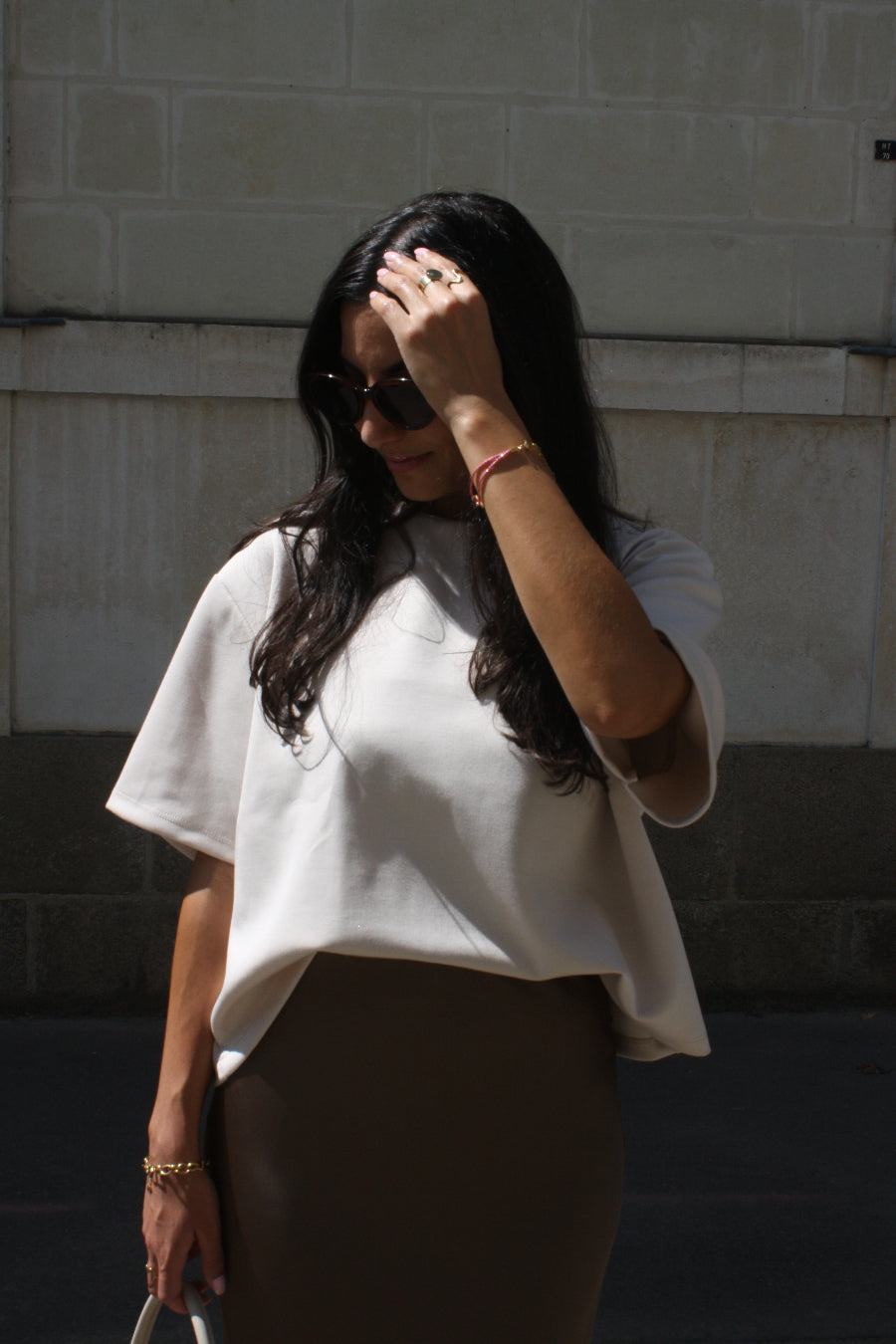 T-shirt coton beige