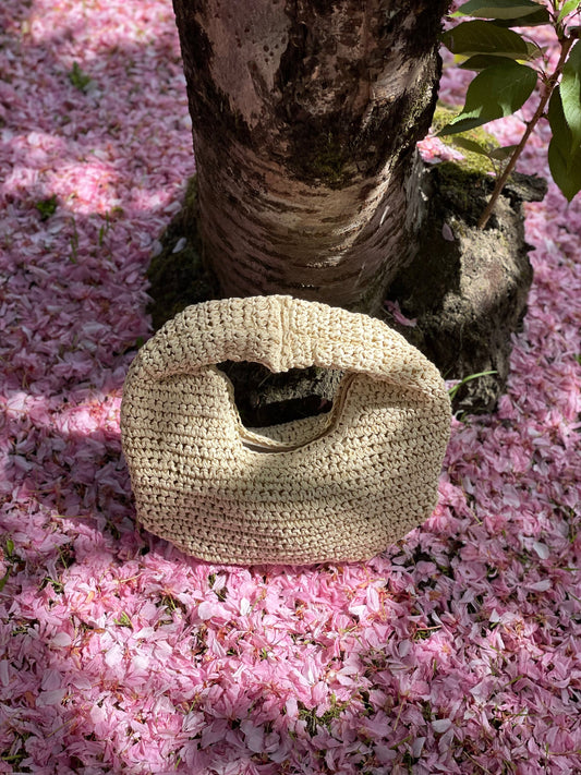 Sac en paille crème