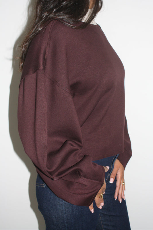 Pull fluide bordeaux