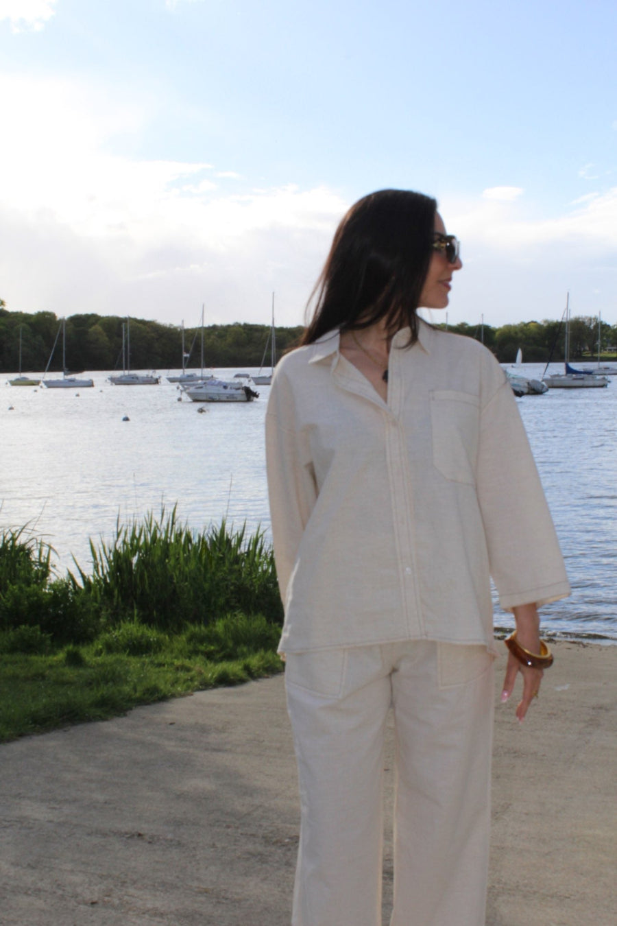 Ensemble en lin beige