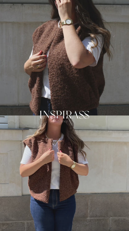 Veste sans manches marron