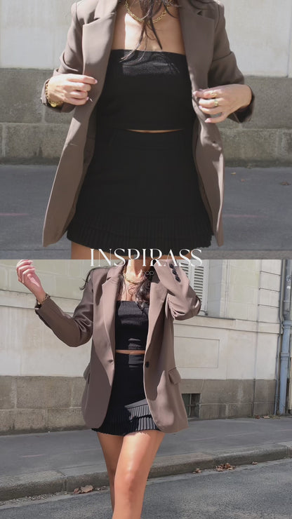 Mini jupe-short noire volants